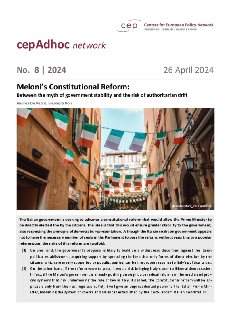 Meloni’s Constitutional Reform